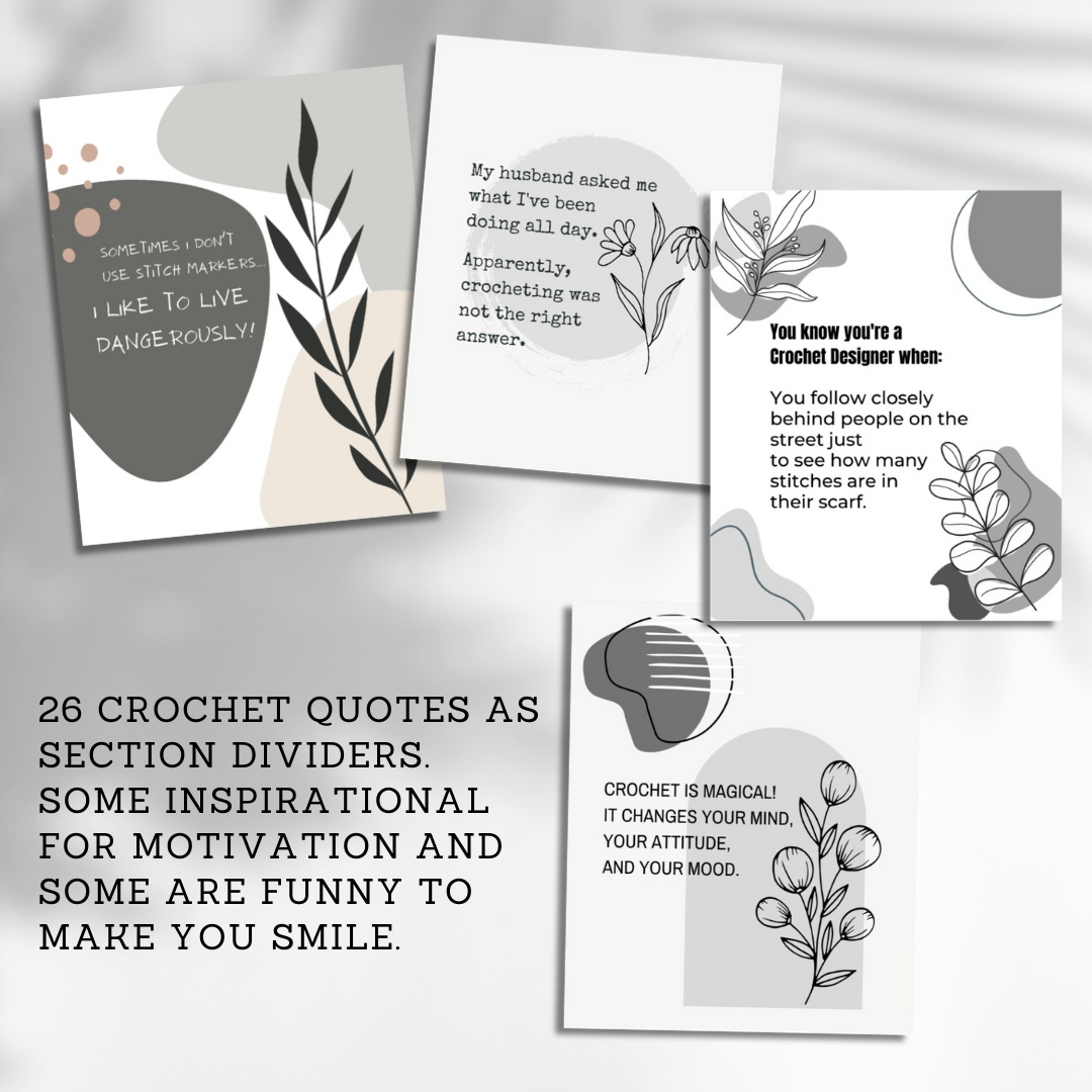 Crazy Crochet Lady Journal Pattern Log Book, 8x10 Paperback