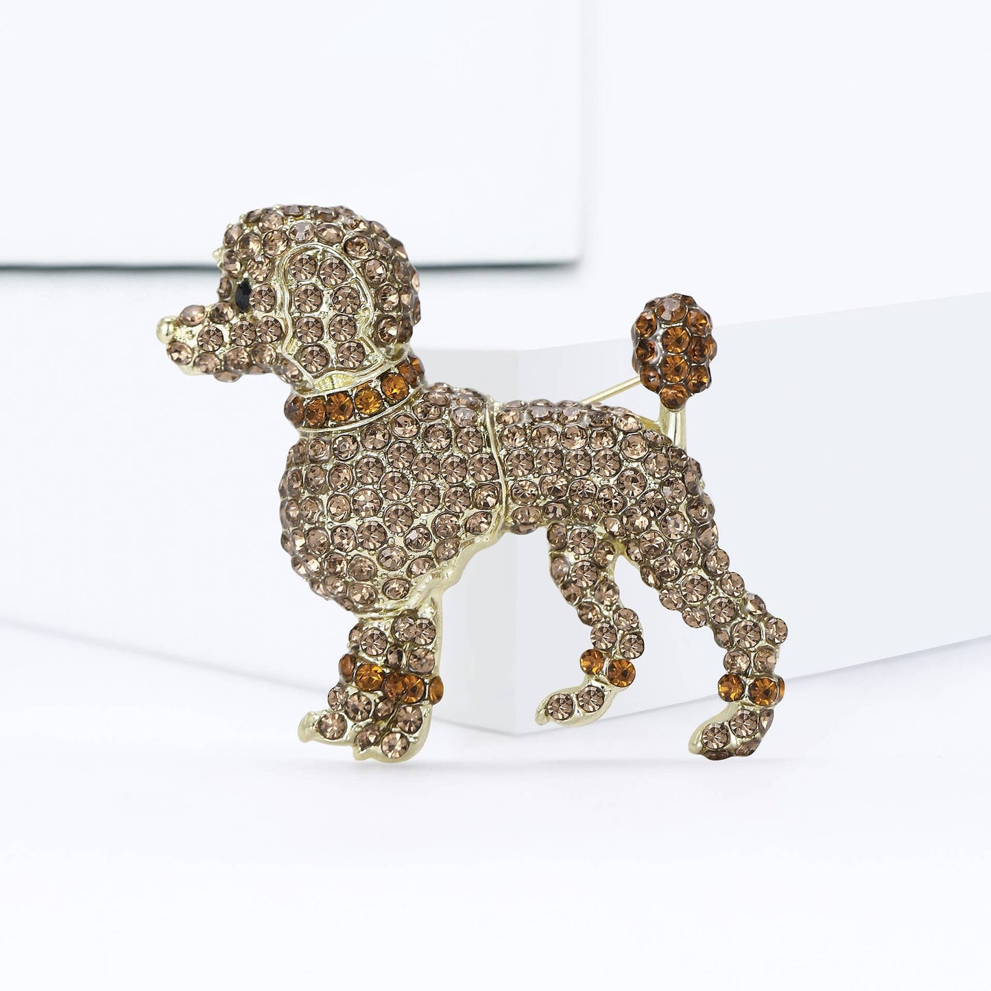 Sparkling Poodle Brooches, Dog Animal Pin Accessories