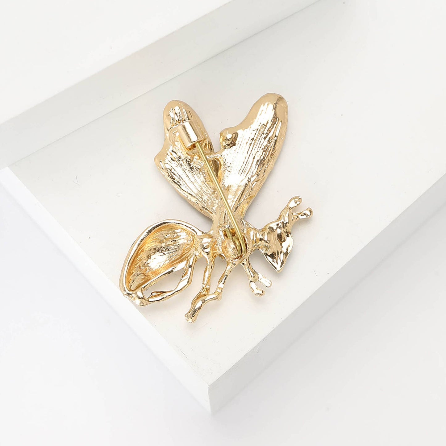 Enamel Wasp Brooch with Rhinestones