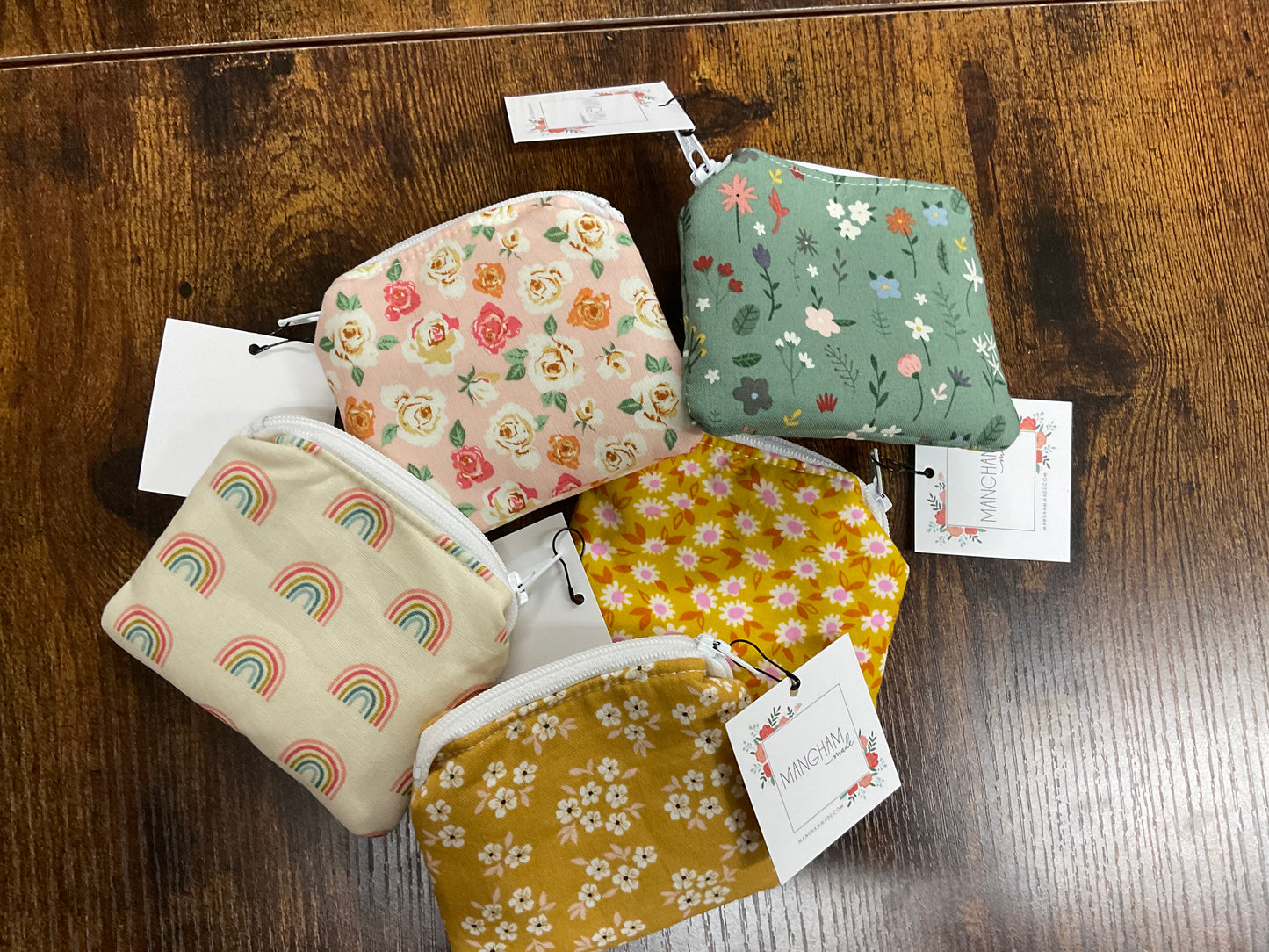 Variety Pack, Small Fabric Pouch, Zipper Pouch, Coin Purse