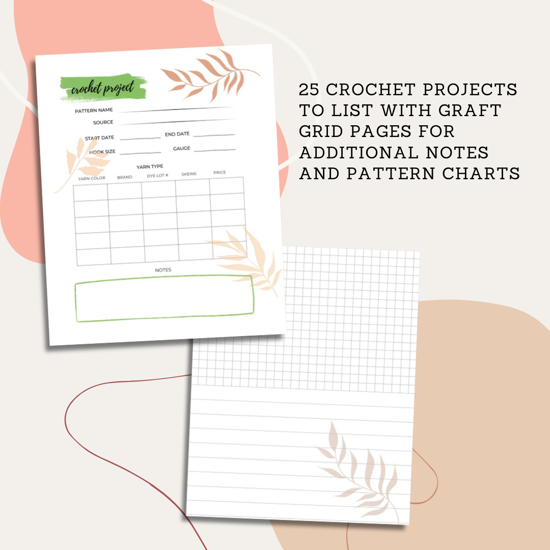 Crochet Lover Journal Pattern Log Book, 8x10 Paperback