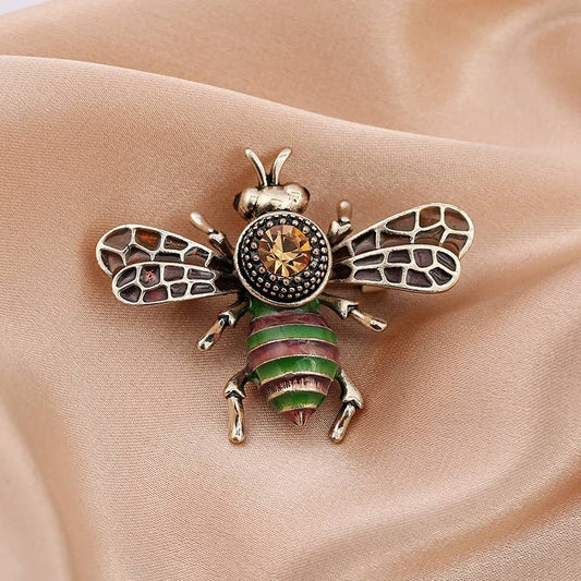 Vintage Mechanical Bee Brooch, Insect Pin