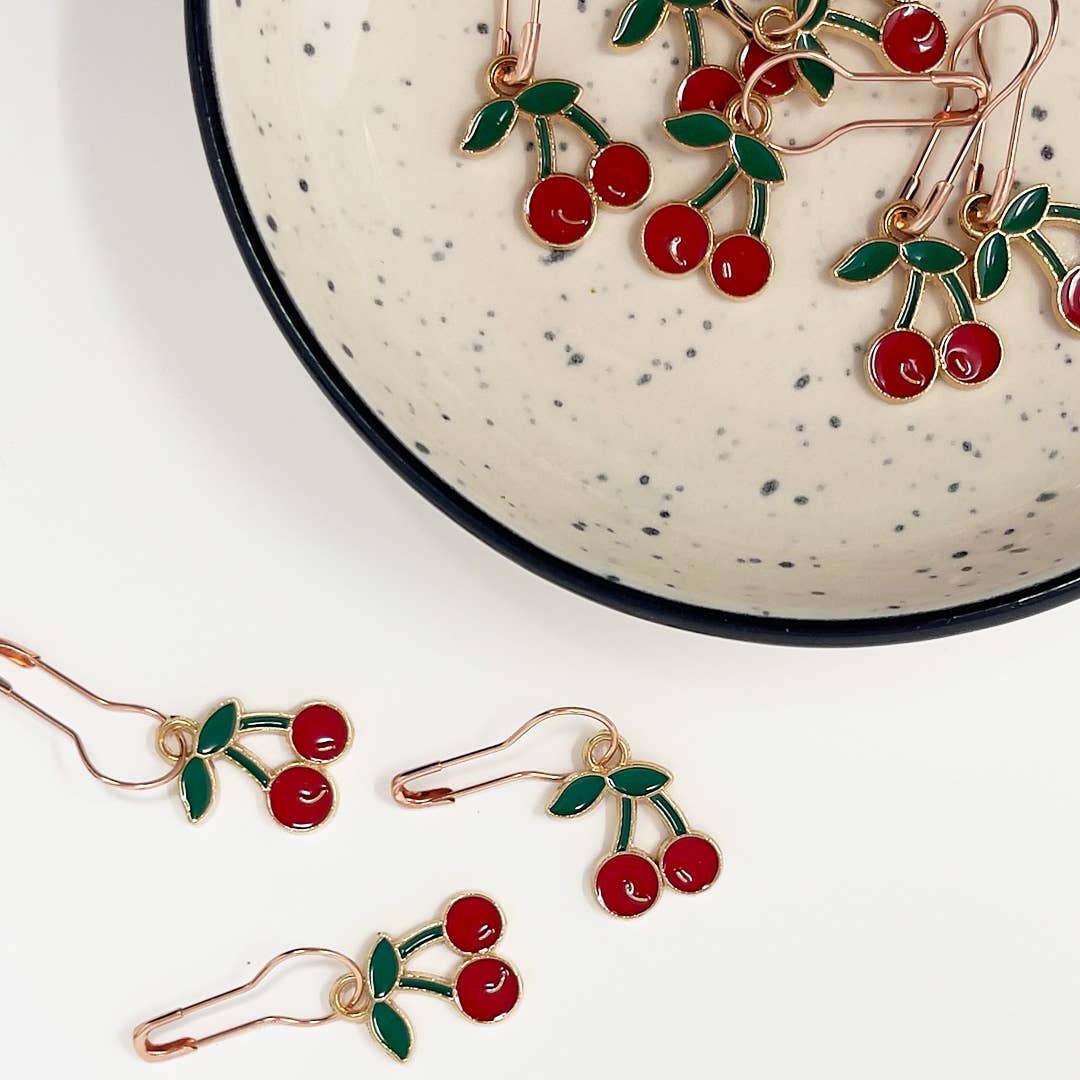 Red Cherries Stitch Markers, Crochet and Knit Tools