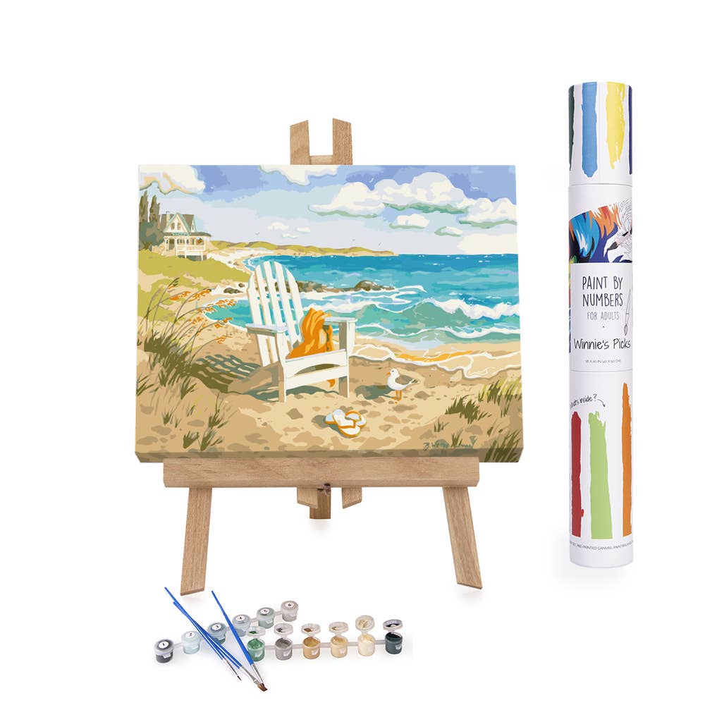 Beach and Sea painting - DIY Paint By Numbers -  Craft Kit