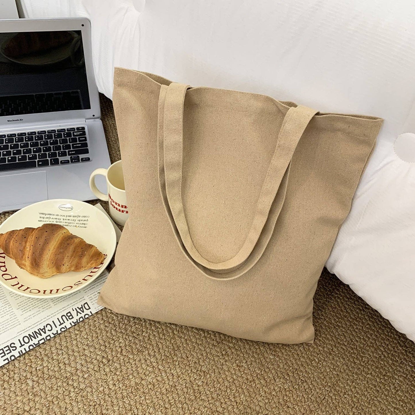 2026 Spring Summer Colored Blank Canvas Tote Bag