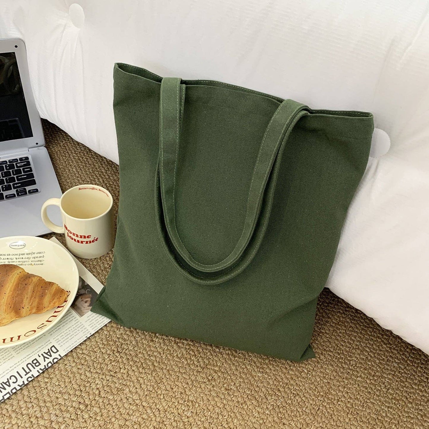 2026 Spring Summer Colored Blank Canvas Tote Bag