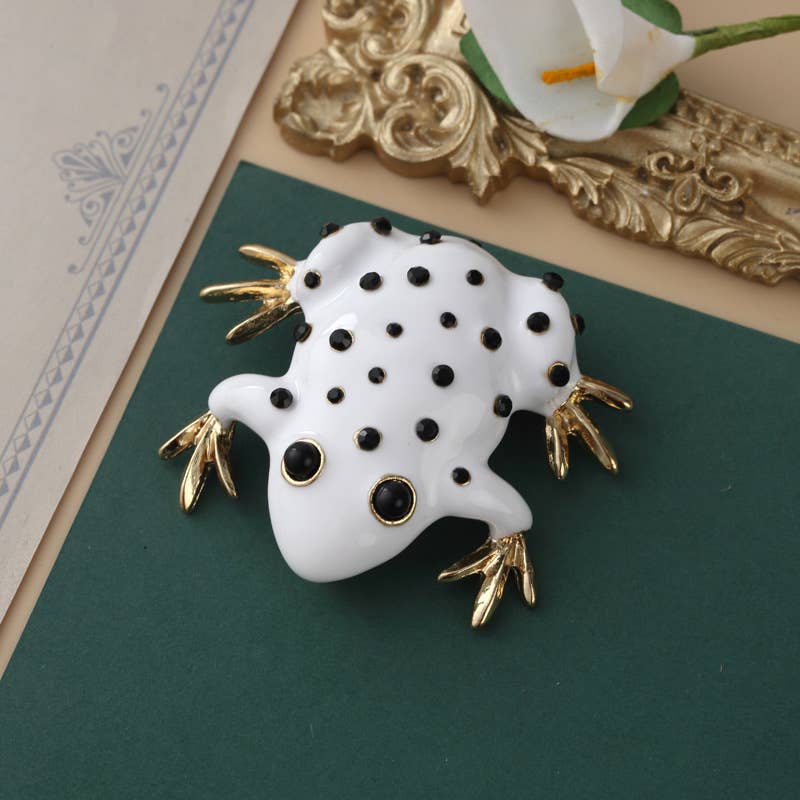 Baroque brooch cross crown animal pin