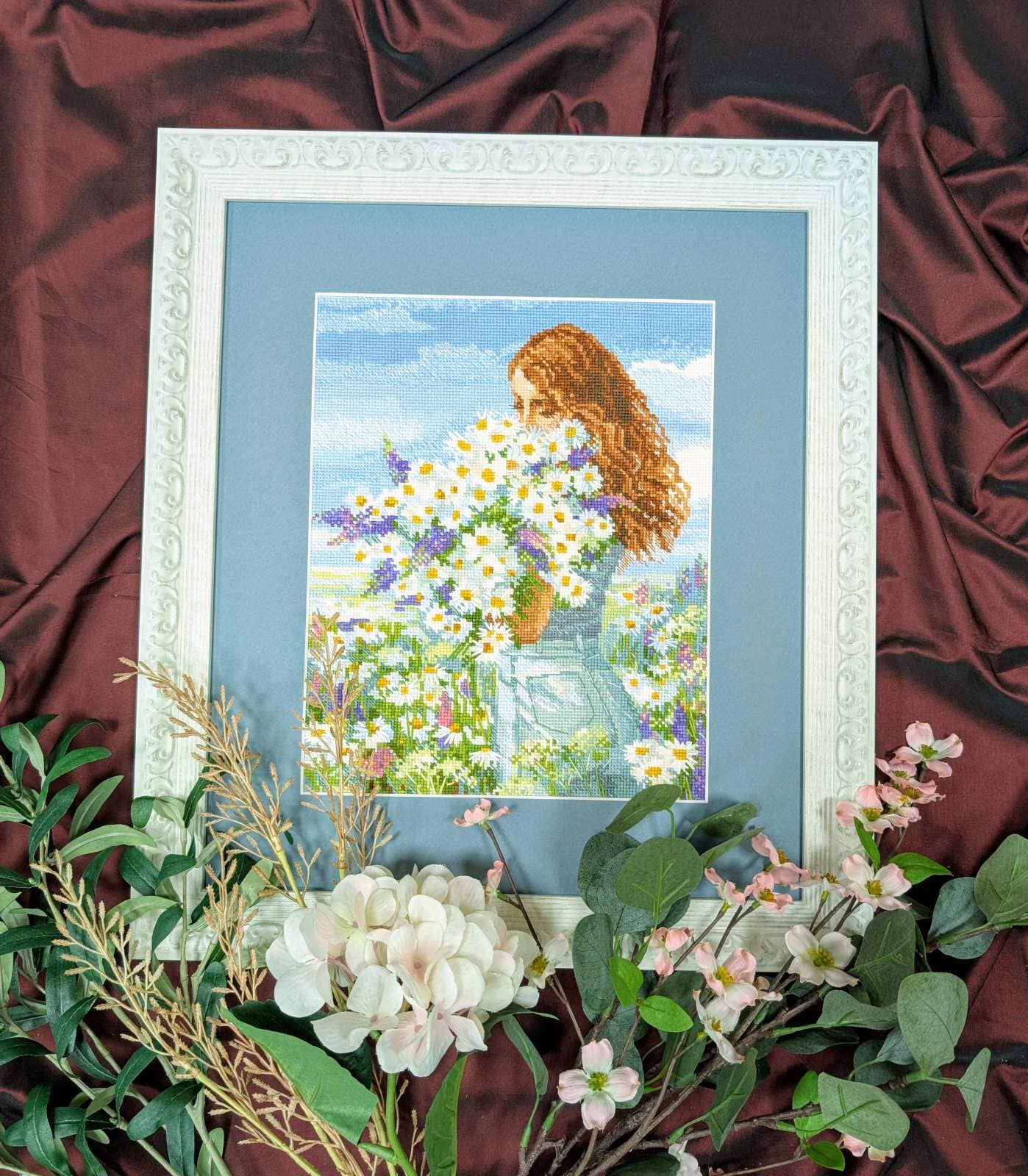 RIOLIS Cross Stitch Kit Chamomile Happiness 2253 Girl Floral