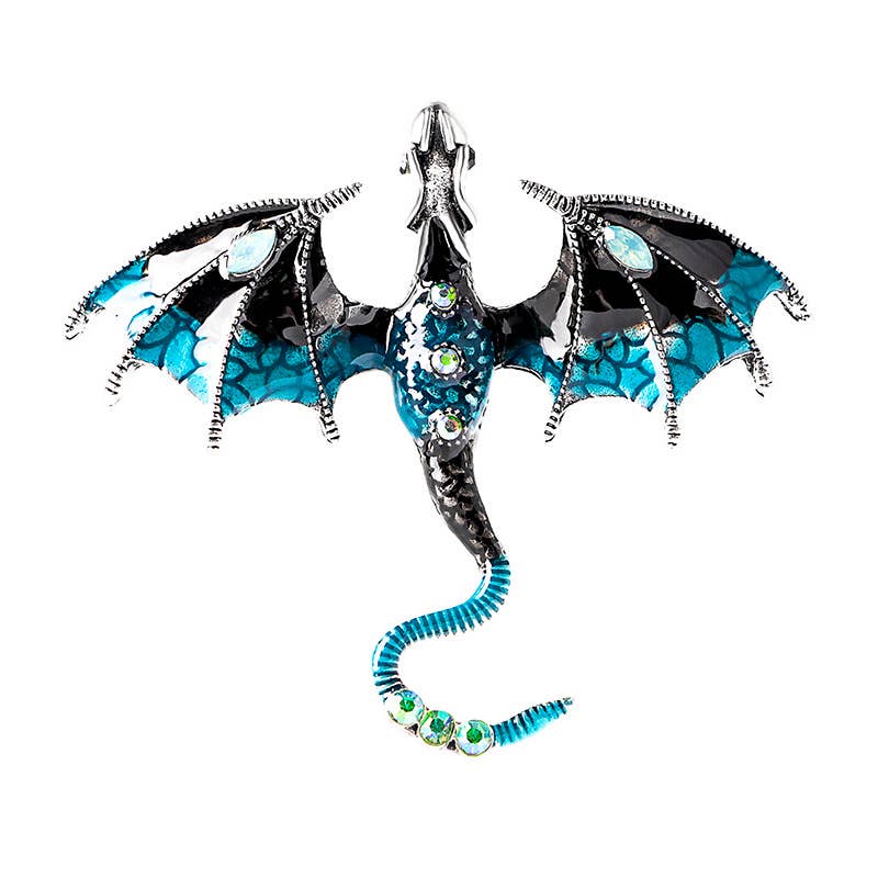 Vintage Oil Drip Cartoon Flying Dragon Brooch