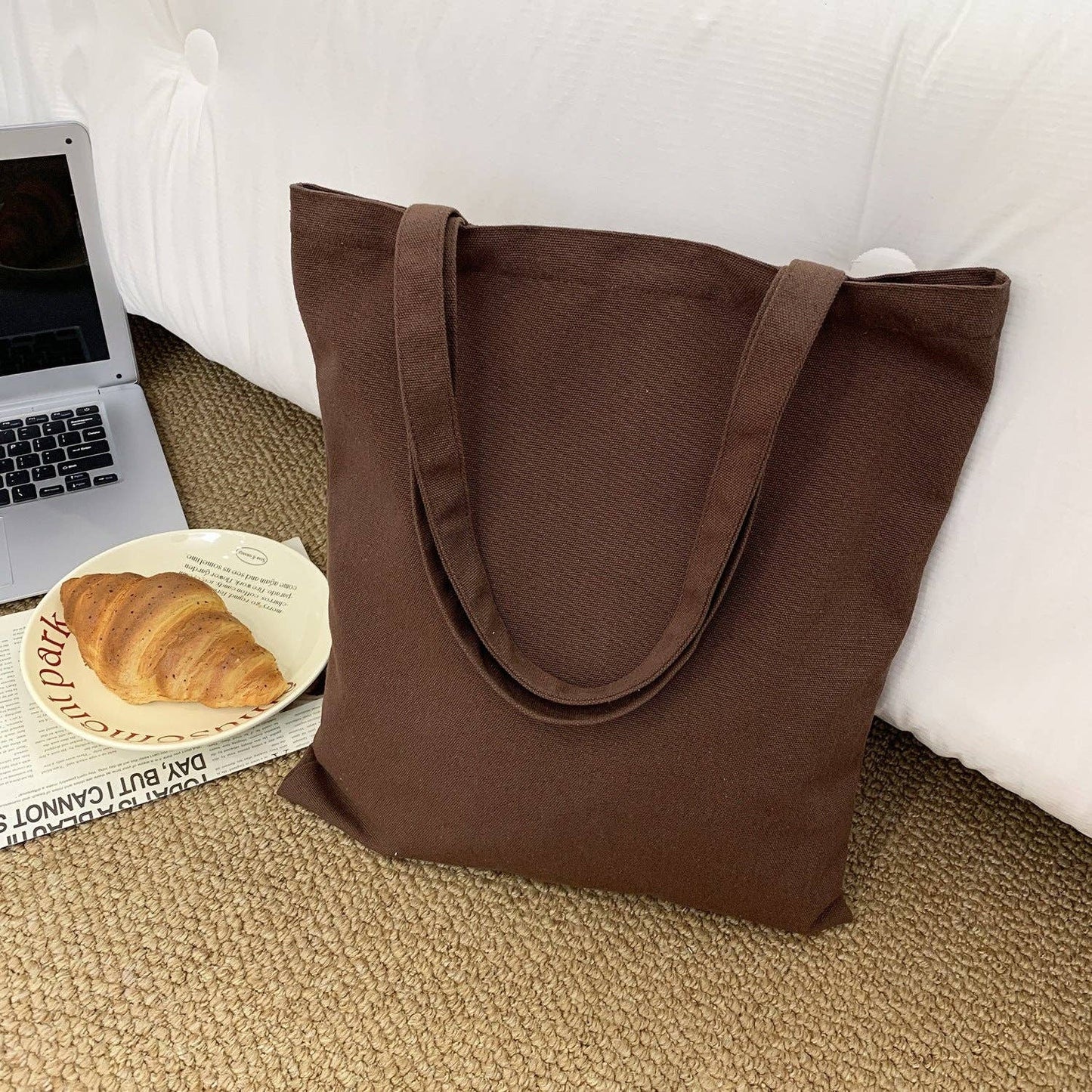 2026 Spring Summer Colored Blank Canvas Tote Bag