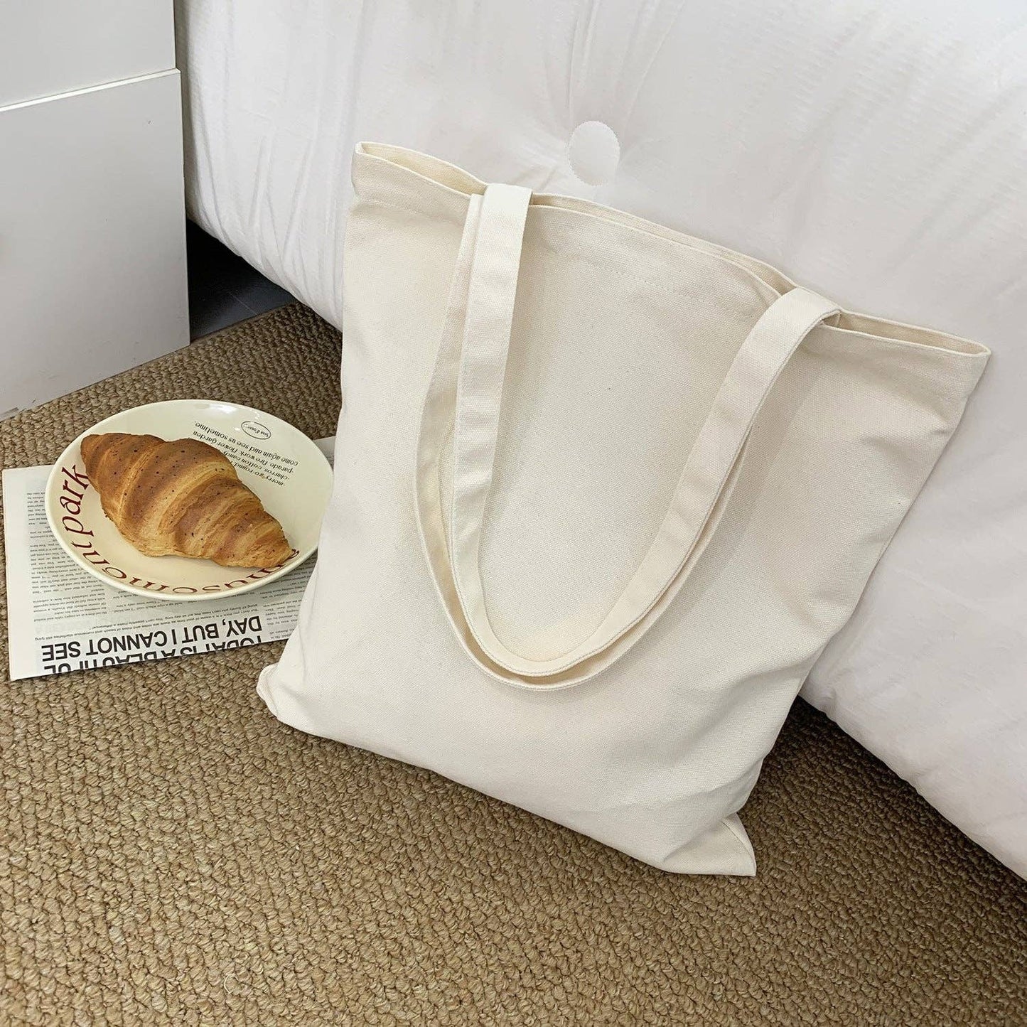 2026 Spring Summer Colored Blank Canvas Tote Bag