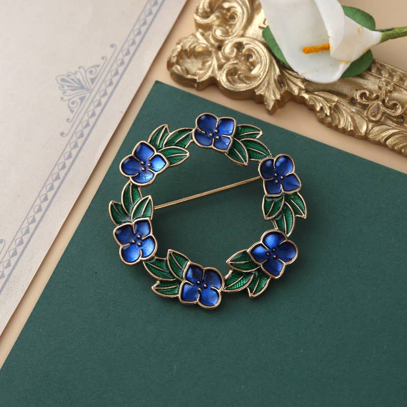 Baroque brooch cross crown animal pin
