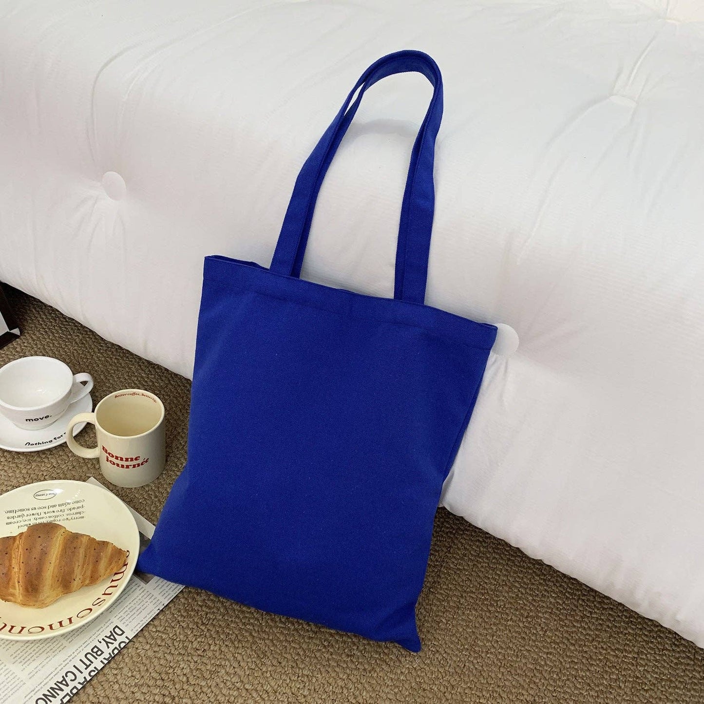2026 Spring Summer Colored Blank Canvas Tote Bag