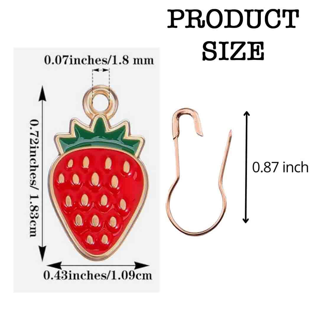 Strawberry Fields Stitch Markers, Set of 10