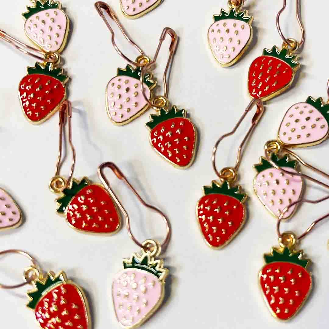 Strawberry Fields Stitch Markers, Set of 10