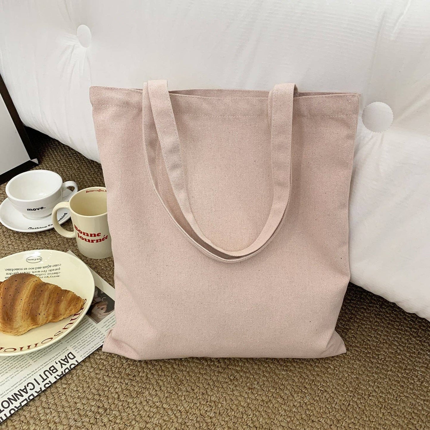 2026 Spring Summer Colored Blank Canvas Tote Bag