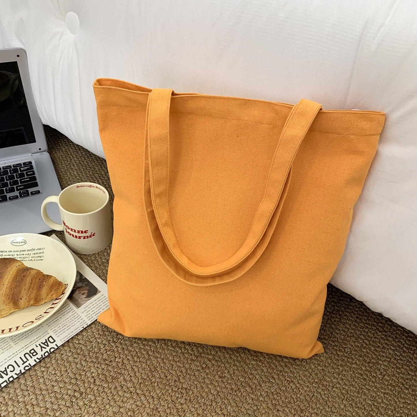 2026 Spring Summer Colored Blank Canvas Tote Bag