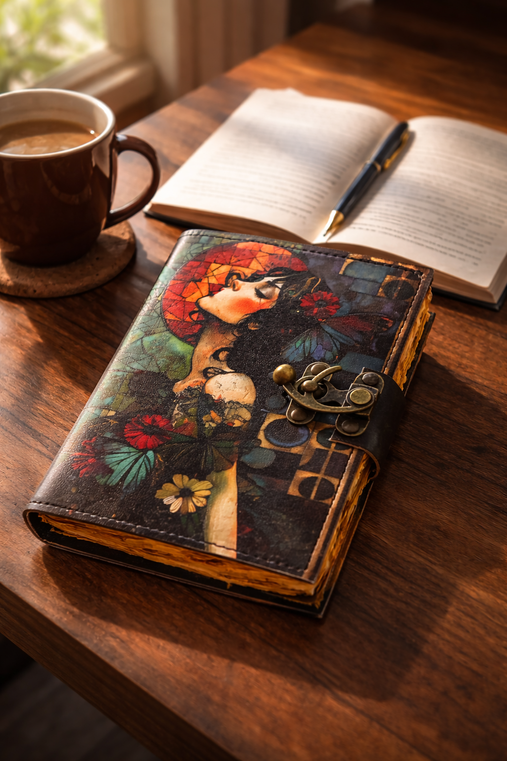 Leather Journal Gothic Notebook the Vintage Grimoire Diary