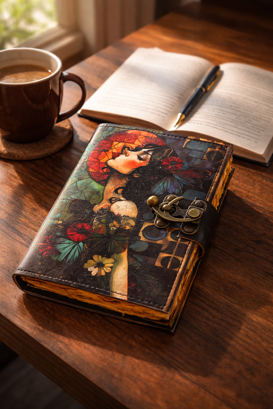 Leather Journal Gothic Notebook the Vintage Grimoire Diary
