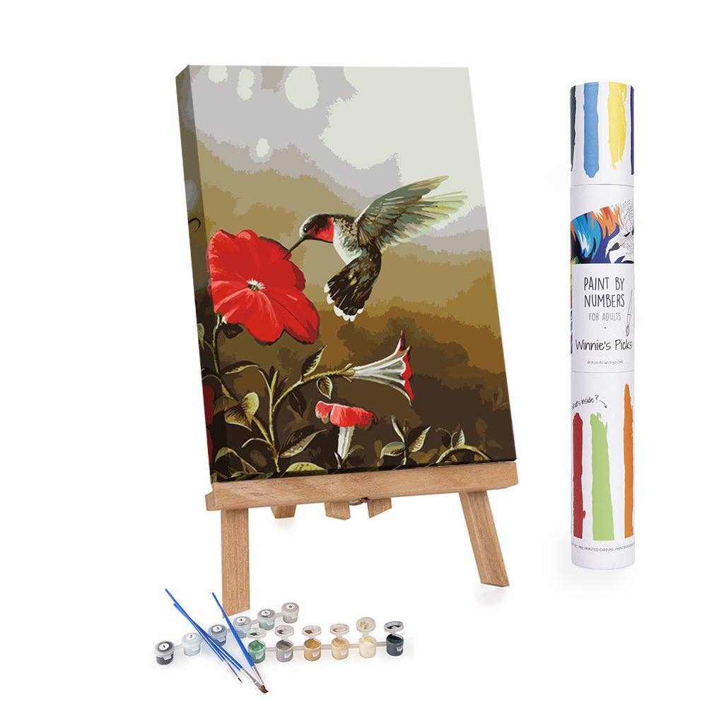 Ruby Throated Hummingbird - DIY Paint by Numbers Kit