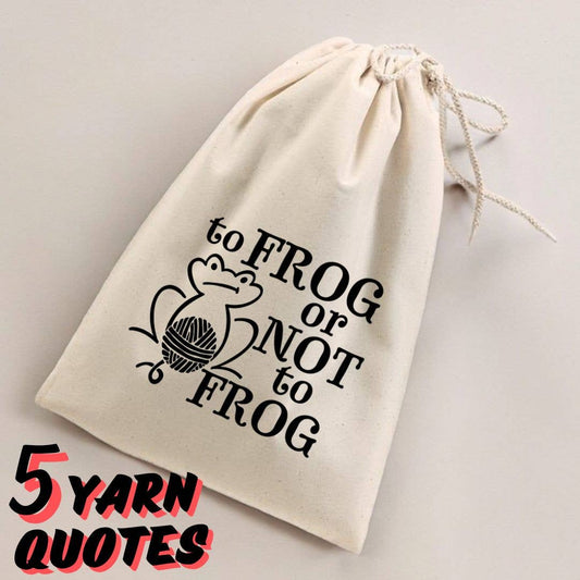 Yarn Funny Quotes Drawstring Project Bags