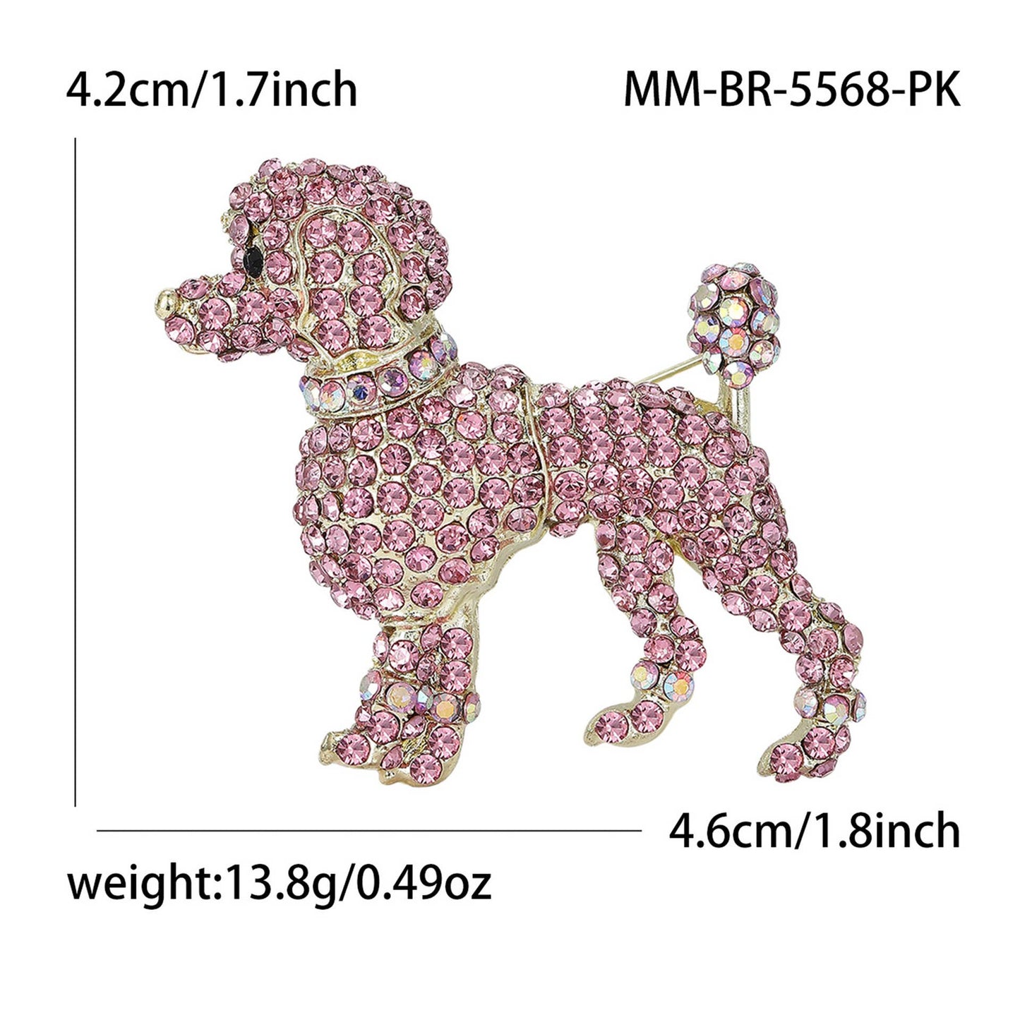 Sparkling Poodle Brooches, Dog Animal Pin Accessories