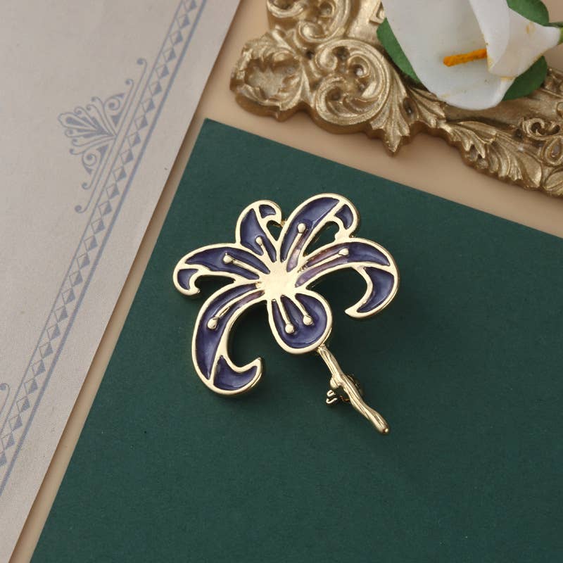Baroque brooch cross crown animal pin