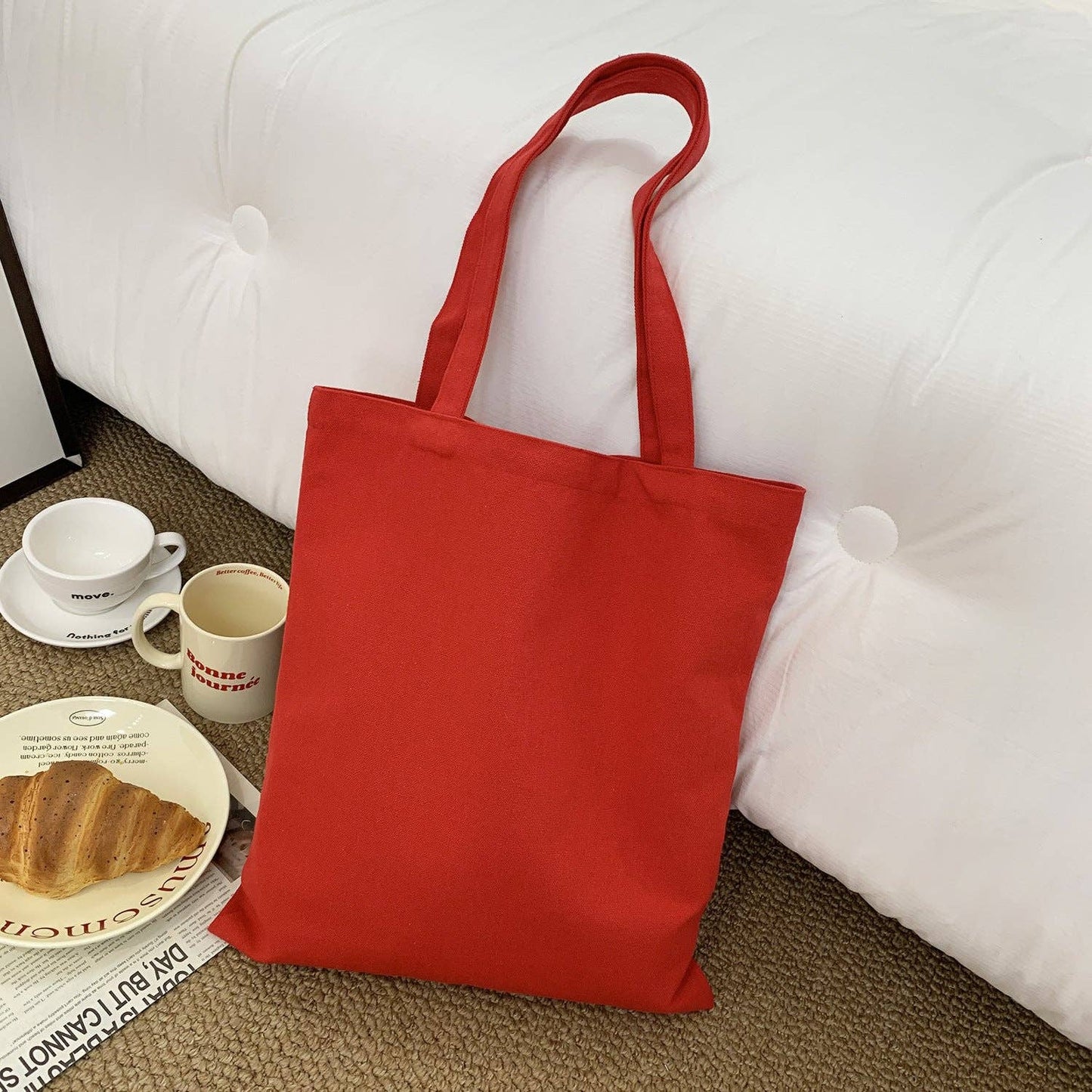 2026 Spring Summer Colored Blank Canvas Tote Bag