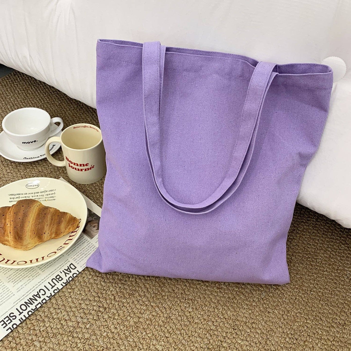 2026 Spring Summer Colored Blank Canvas Tote Bag