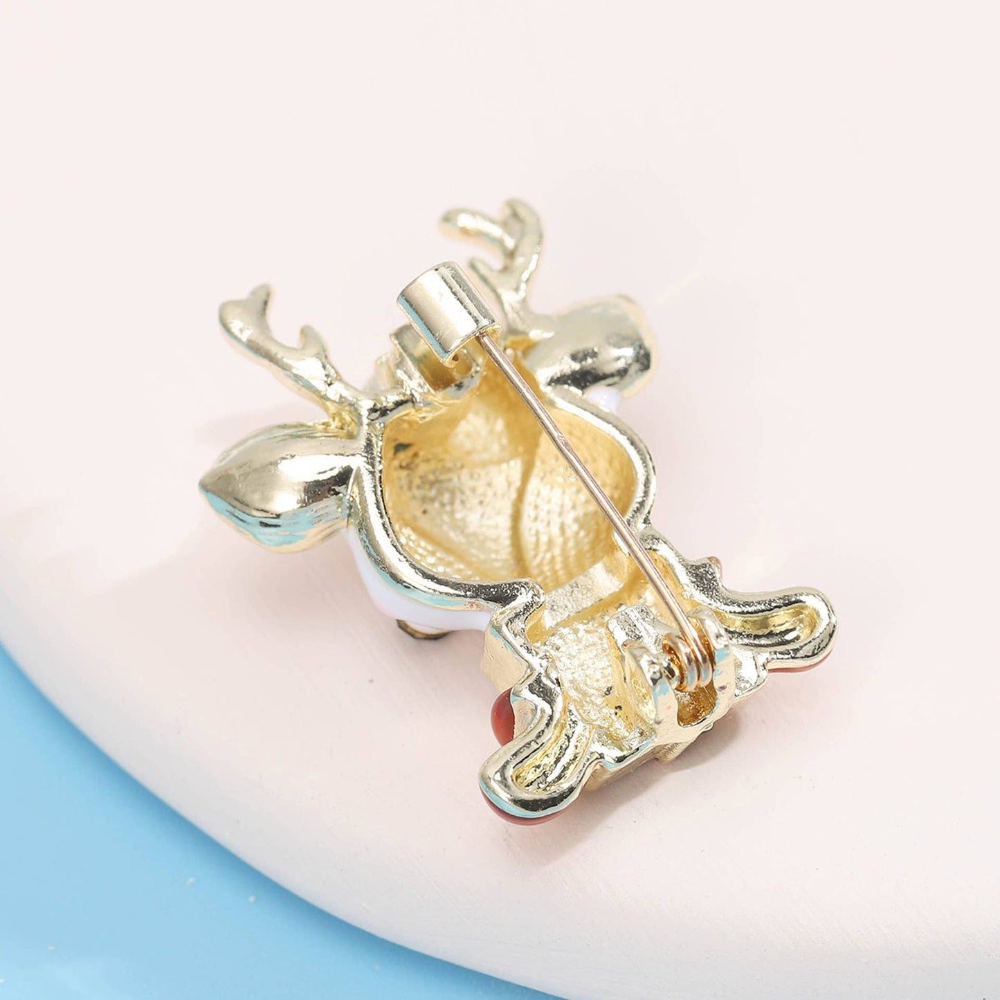 Cute Christmas Gift & Santa Hat Design Reindeer Brooch