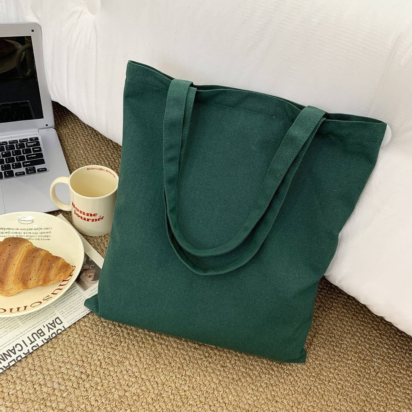 2026 Spring Summer Colored Blank Canvas Tote Bag