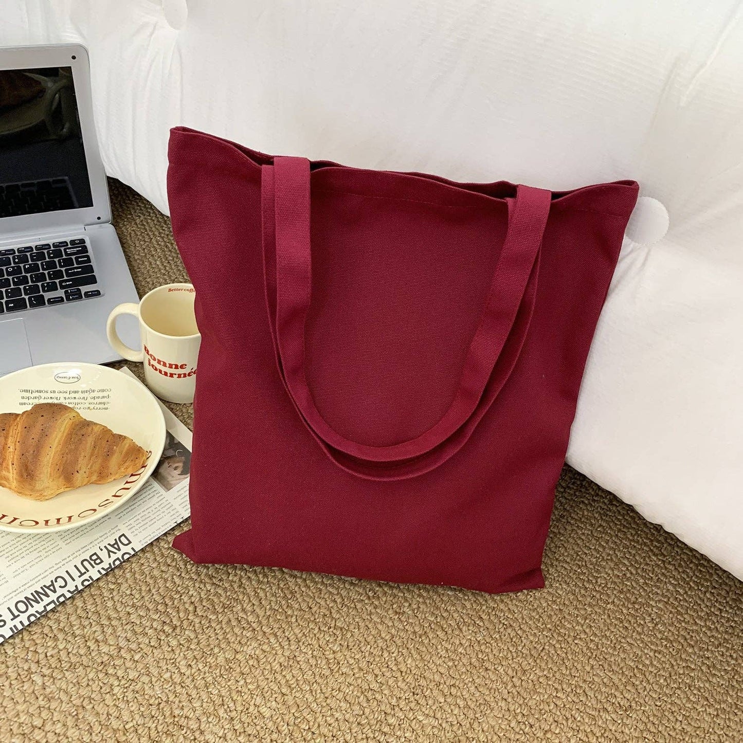 2026 Spring Summer Colored Blank Canvas Tote Bag