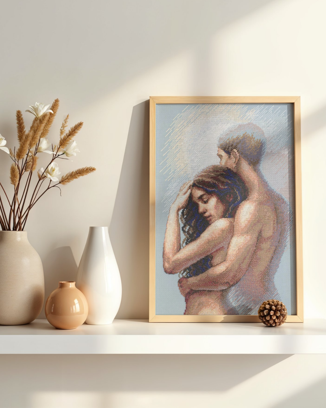 AINE Cross Stitch Kit Together A1036 Couple Romance Portrait