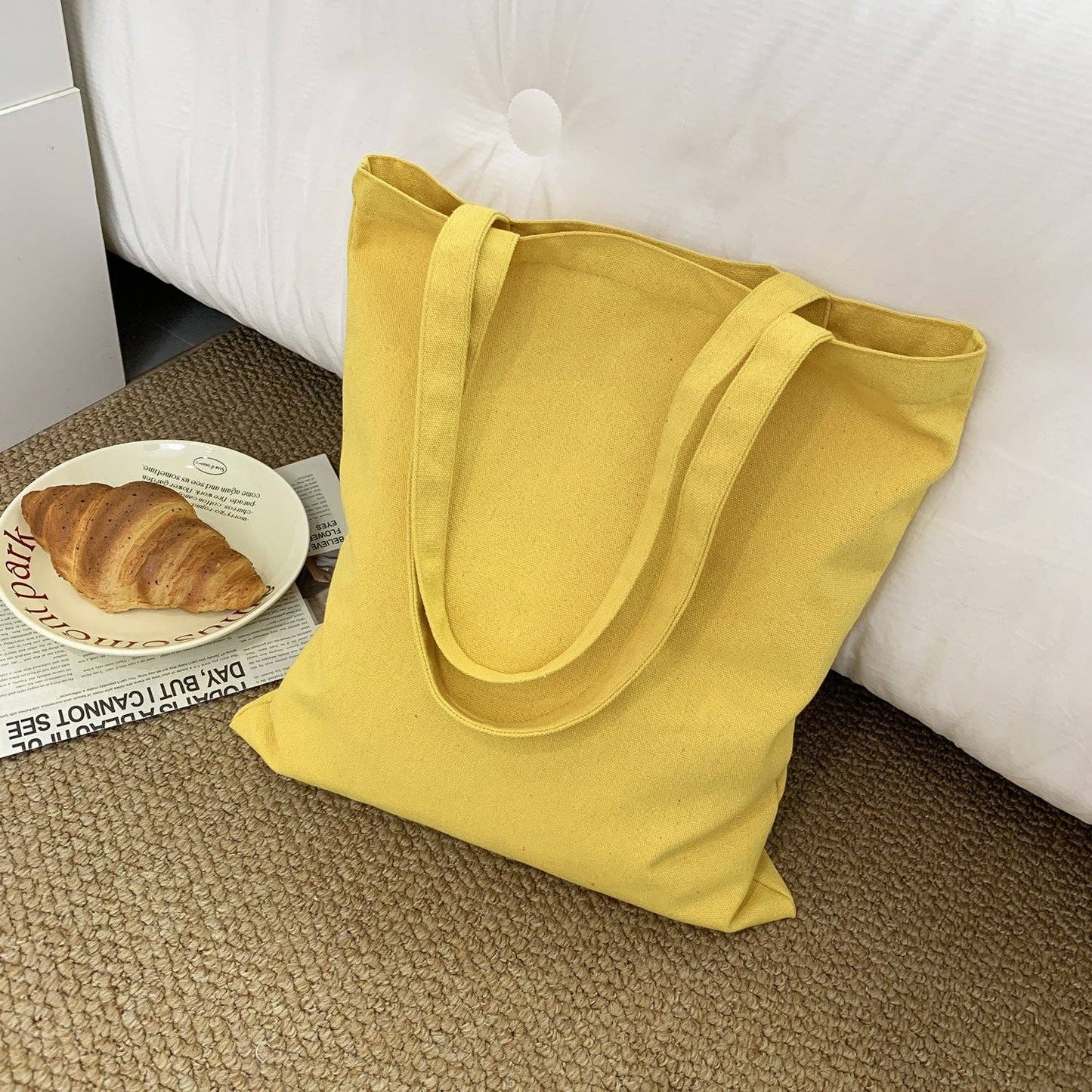 2026 Spring Summer Colored Blank Canvas Tote Bag