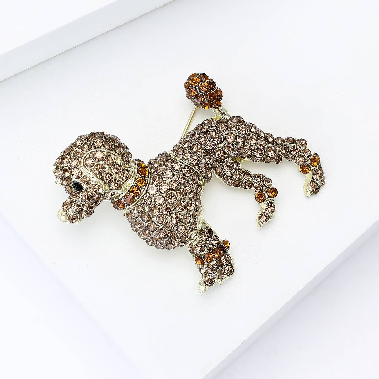 Sparkling Poodle Brooches, Dog Animal Pin Accessories