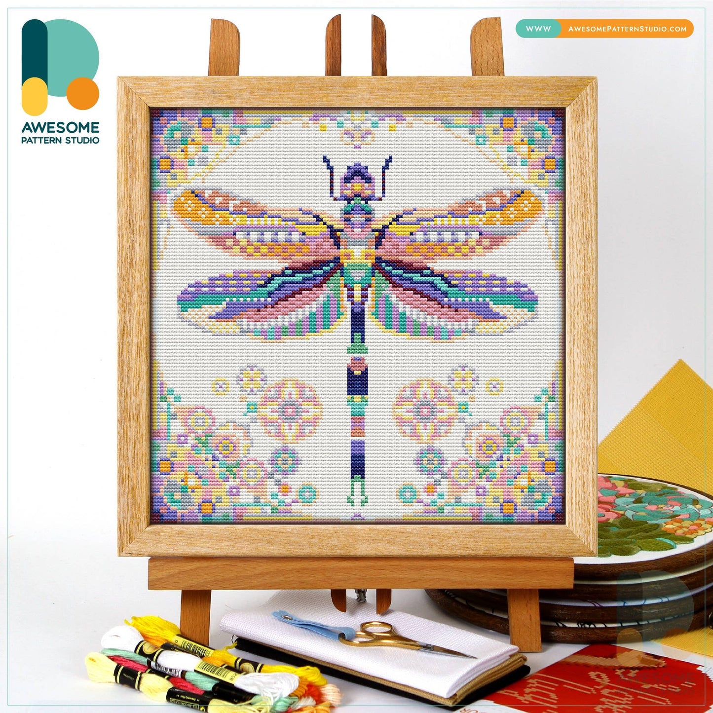 CS654-1 Mandala Dragonfly, Counted Cross Stitch Kit