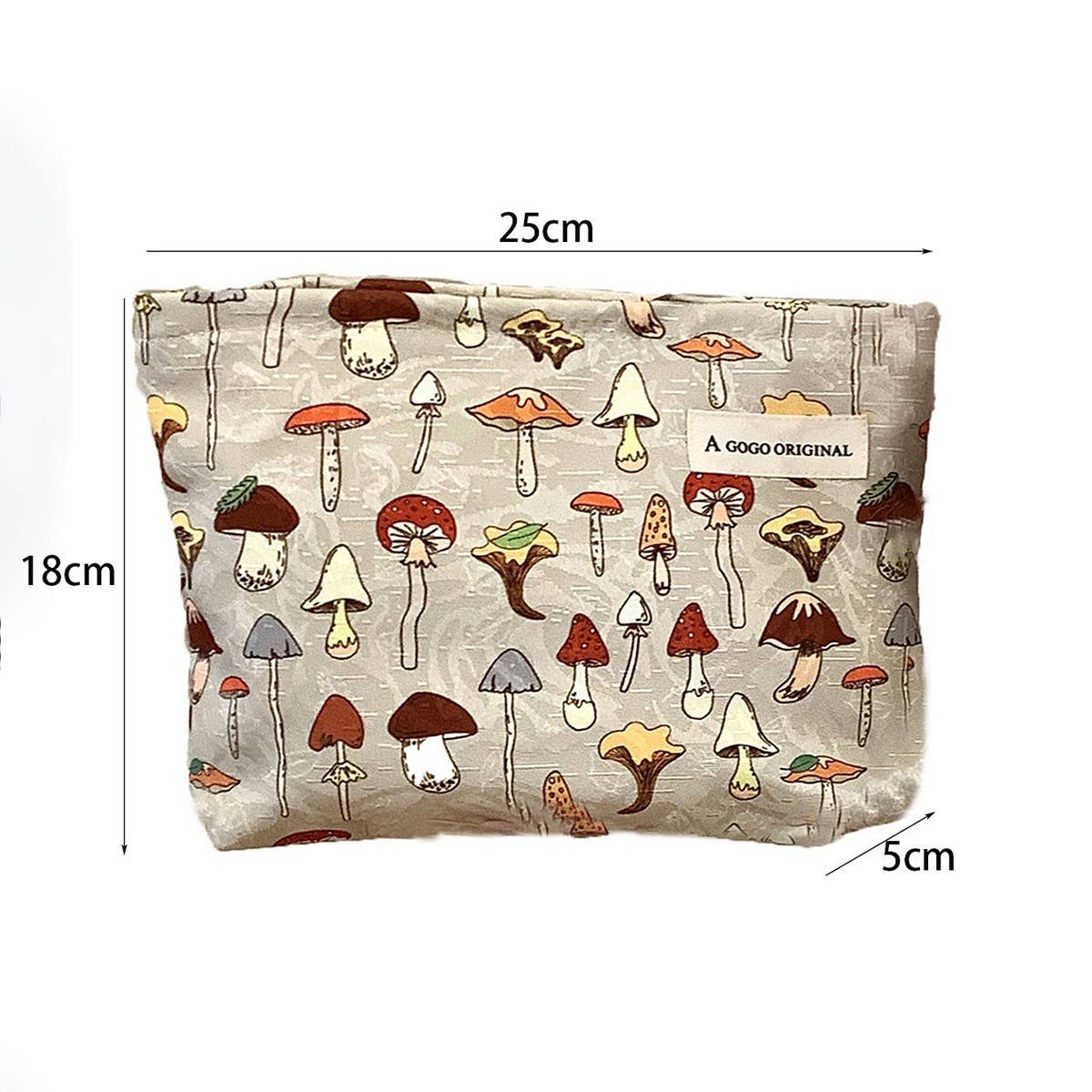 Cute Mushroom Cosmetic Bag Travel Wash Pouch_CUAB00665