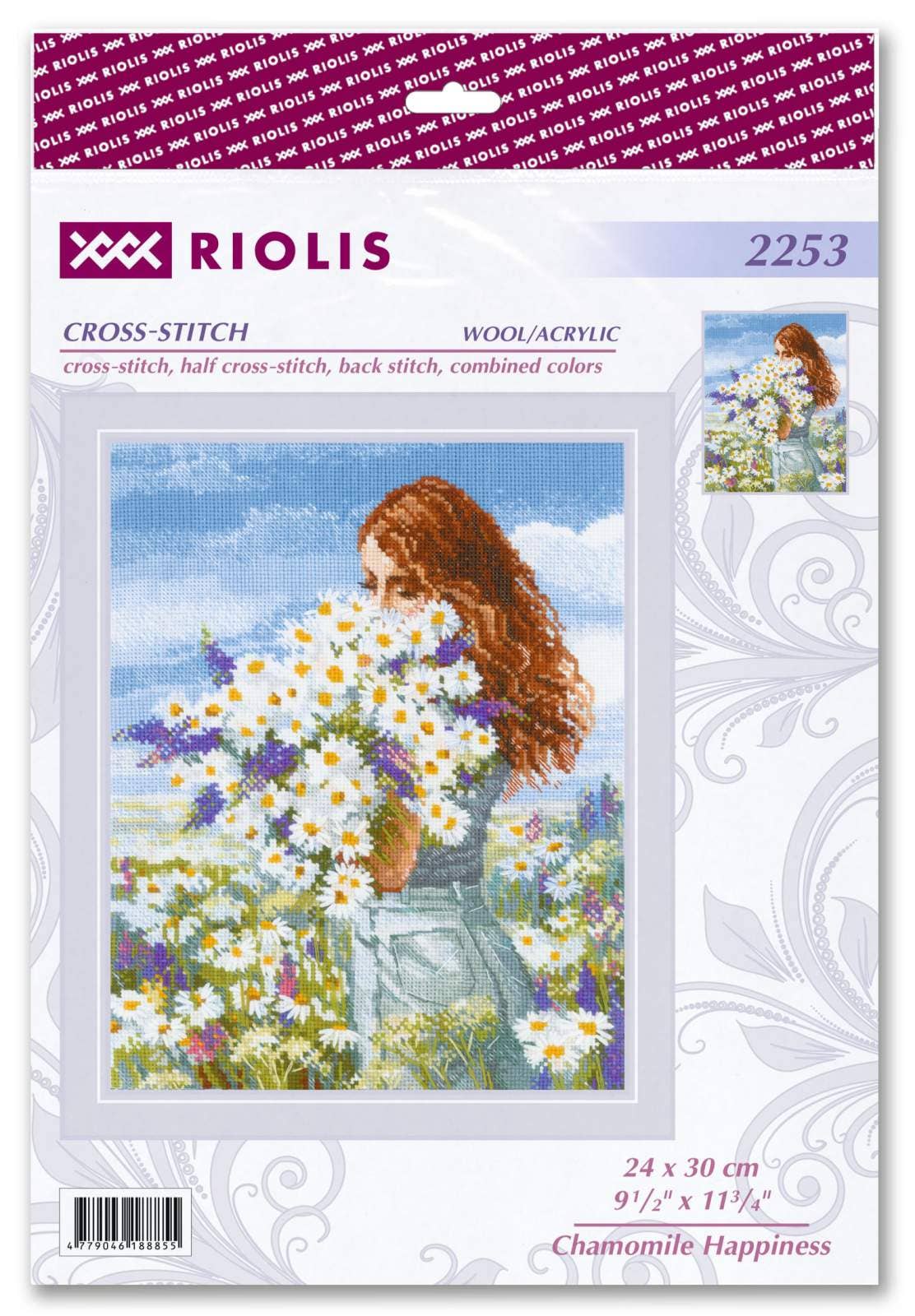 RIOLIS Cross Stitch Kit Chamomile Happiness 2253 Girl Floral