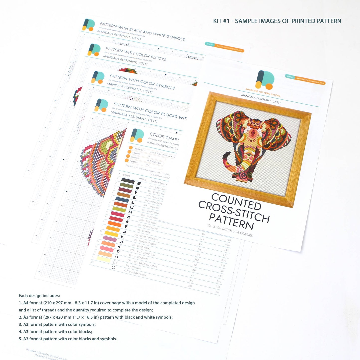 CS654-1 Mandala Dragonfly, Counted Cross Stitch Kit