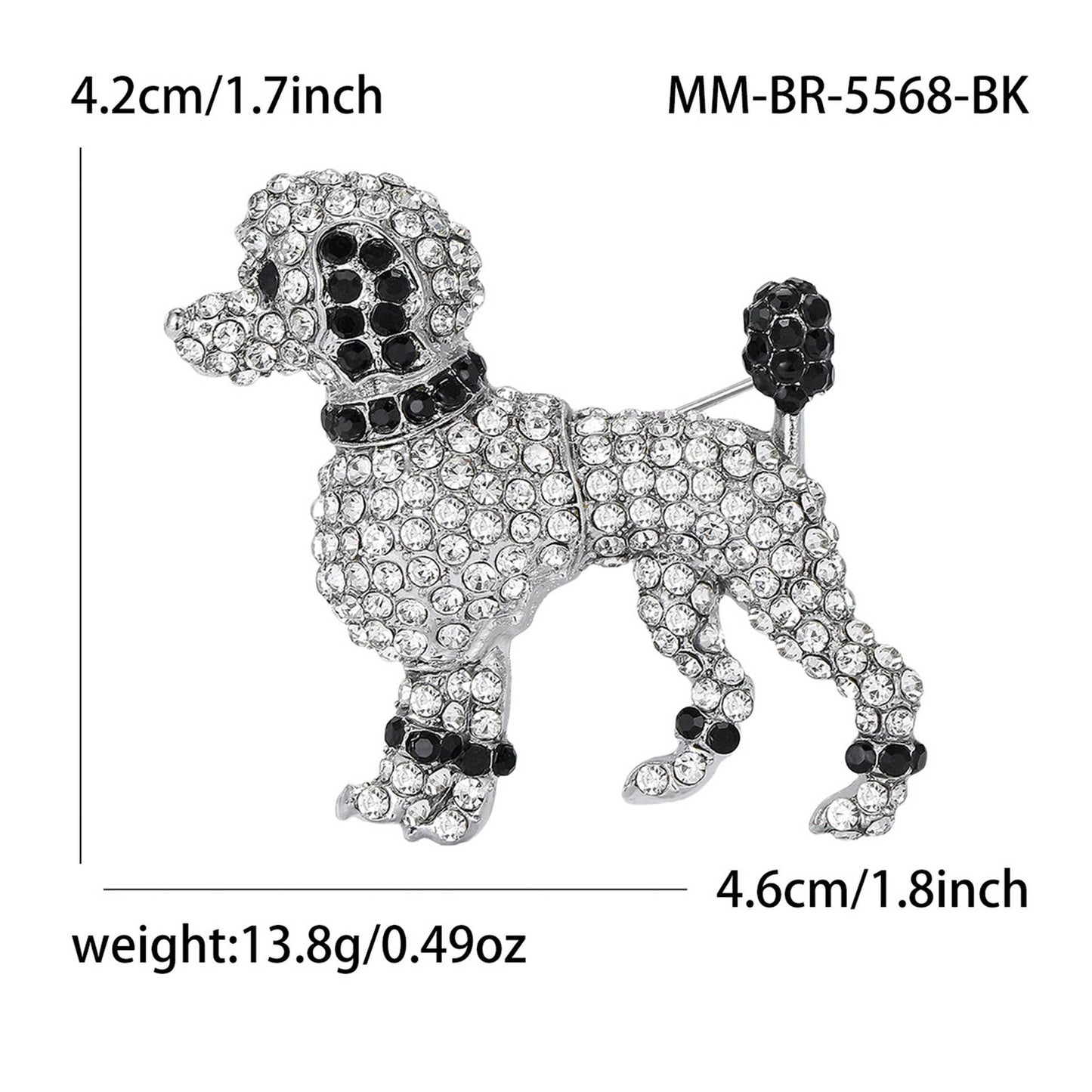 Sparkling Poodle Brooches, Dog Animal Pin Accessories