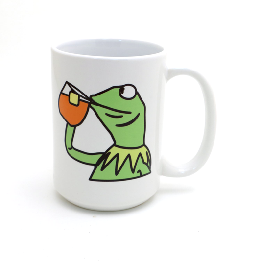 Kermit Drinking Tea Mug, 15 oz, Internet Meme Mug