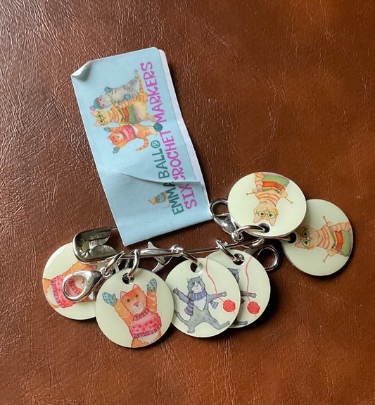 Emma Ball Ltd - Kittens and Mittens Stitch Markers ( Set of 6)