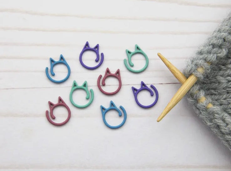 Colorful Cat Split Ring- Stitch Markers