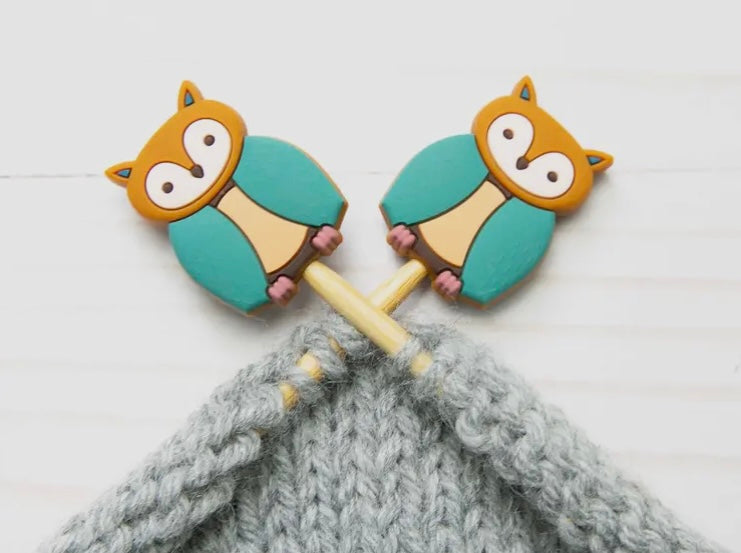 Green Owl- Stitch Stoppers- Knitting Notions