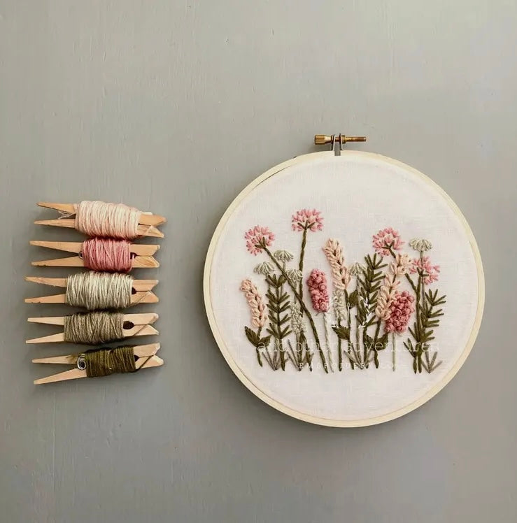 Hand Embroidery Kit - Meadow in Blush & Olive