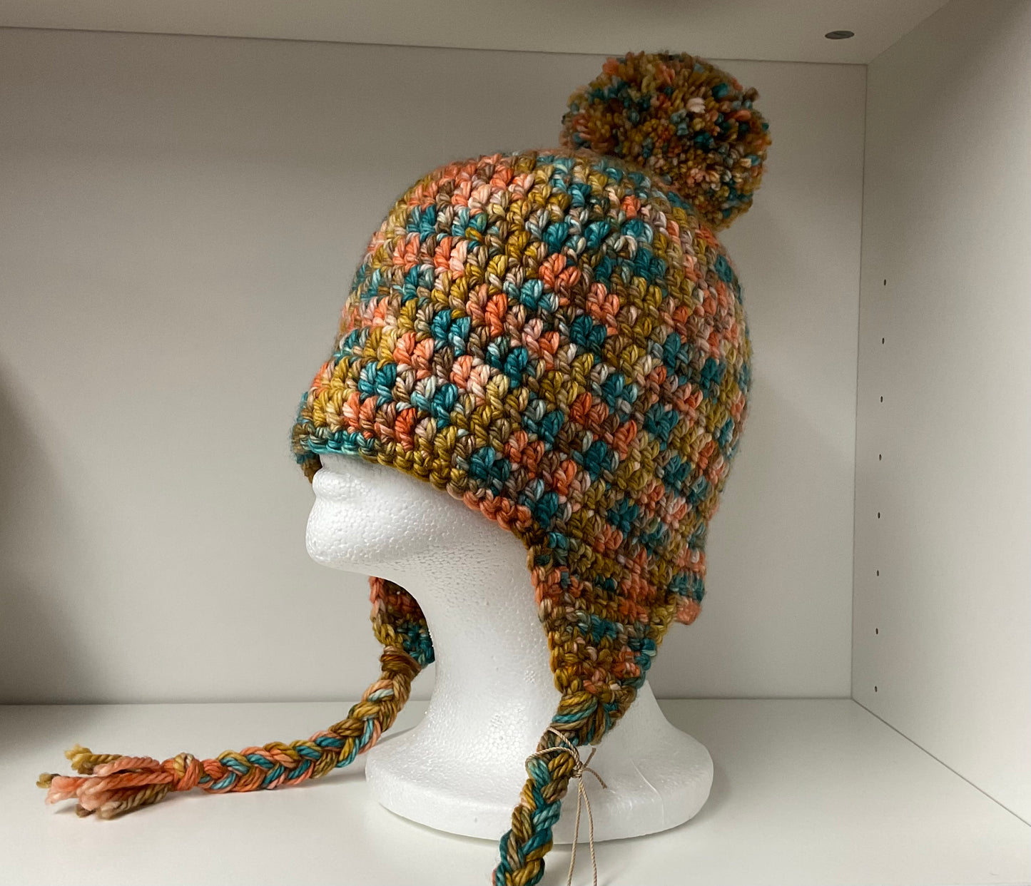 Handmade, hand dyed, Pom Hat