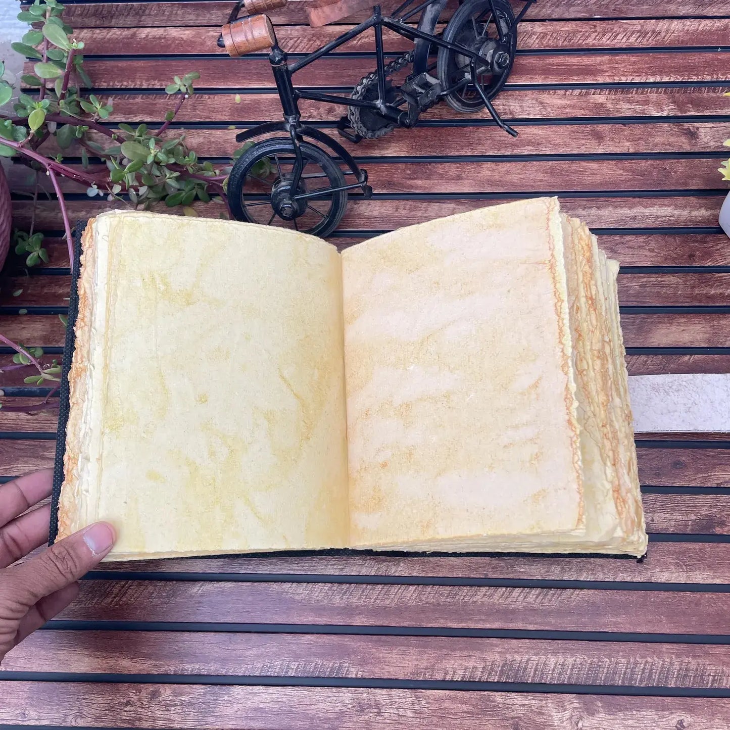 Leather Journal Blank Vintage Notebook with Turtle Print