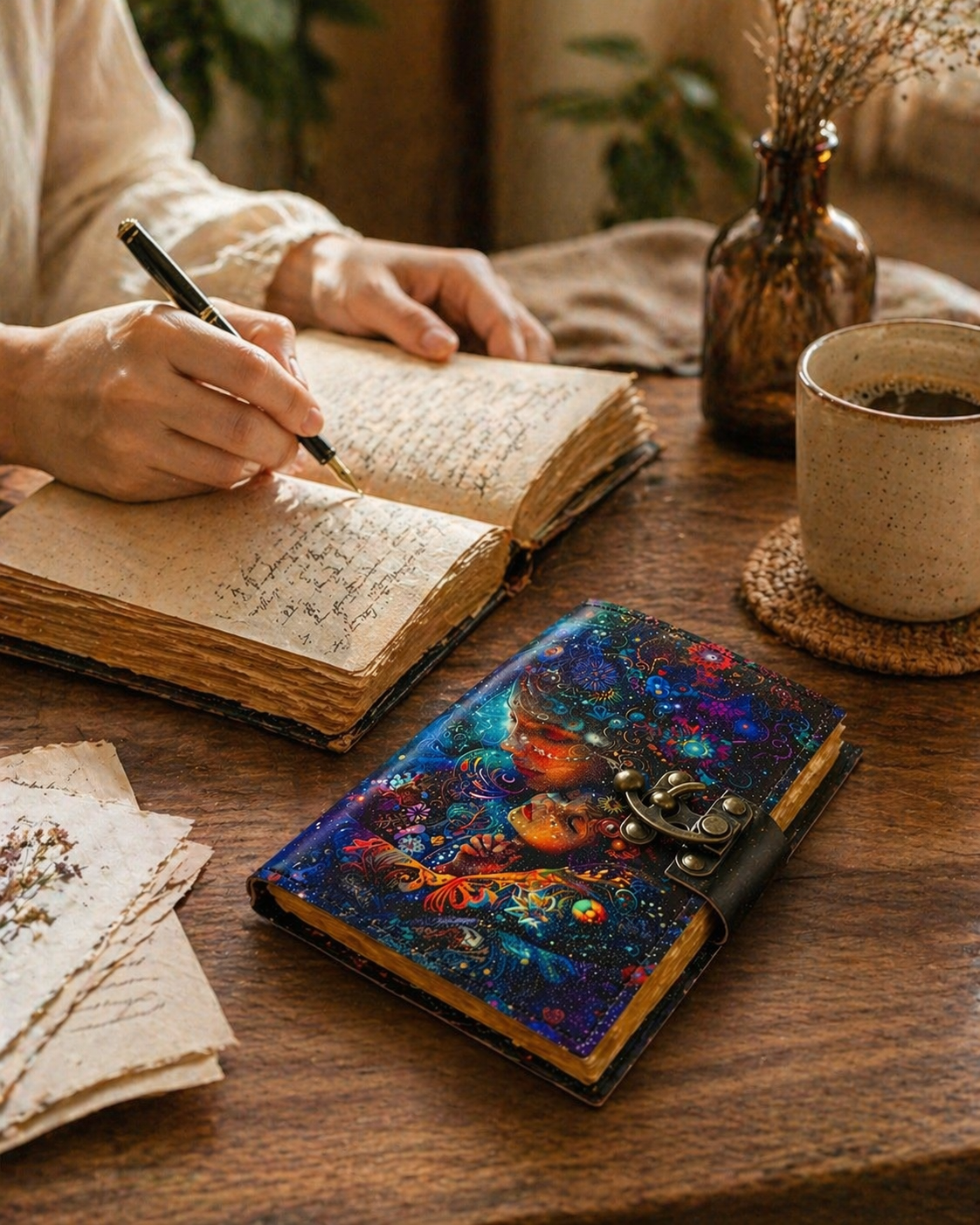 Vintage Rustic Leather Journal Handmade Diary gift for women