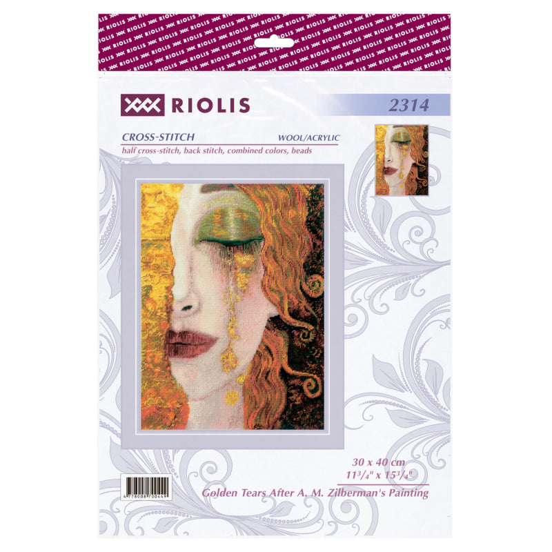 RIOLIS Cross Stitch Kit Golden Tears 2314 Klimt Portrait