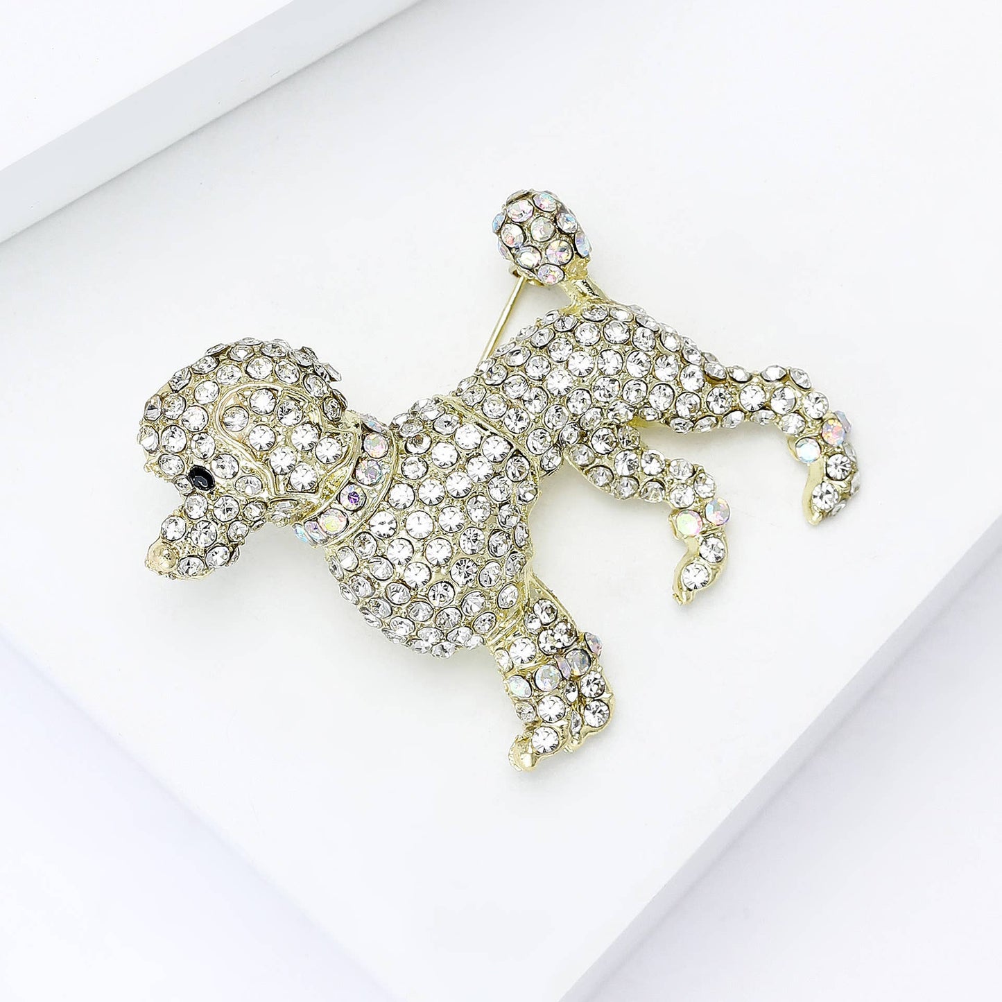 Sparkling Poodle Brooches, Dog Animal Pin Accessories